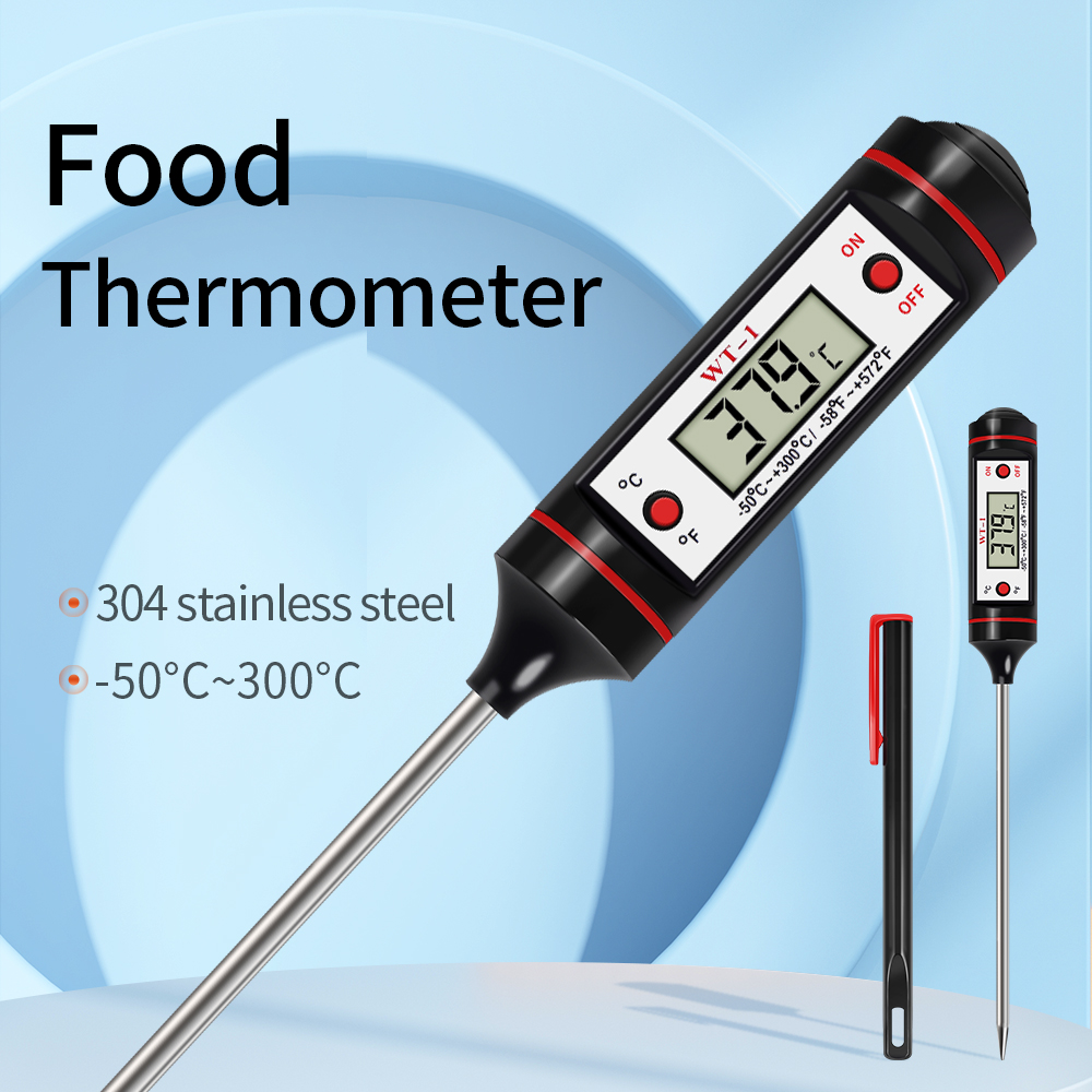 Electronics New Gadgets - มาตรวัดมิเตอร์วัดอุณหภูมิอิเล็กทรอนิกส์บาร์บีคิว304อุปกรณ์ก้านสแตนเลสเทอร์โมมิเตอร์อาหารดิจิทัลใหม่สำหรับเครื่องวัดอุณหภูมิอาหารในครัวเนื้อสัตว์