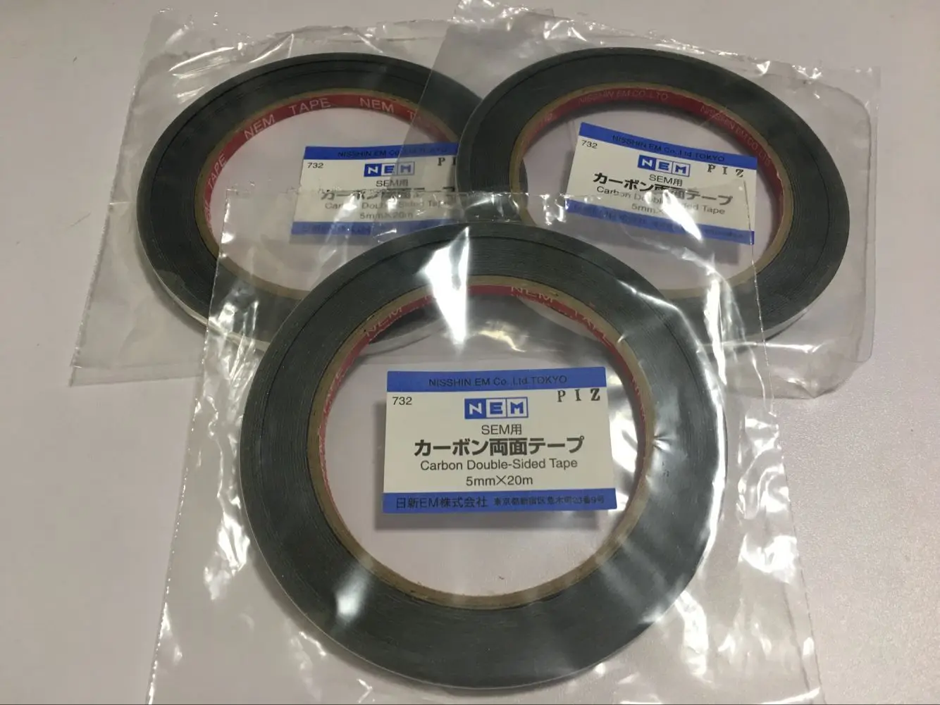 Electronics In Japan - กล้องจุลทรรศน์คาร์บอนแบบนำไฟฟ้านำเข้าจากญี่ปุ่นเทปอิเล็กตรอนแบบสองด้าน5มม. 8มม. 12มม. * 20ม.