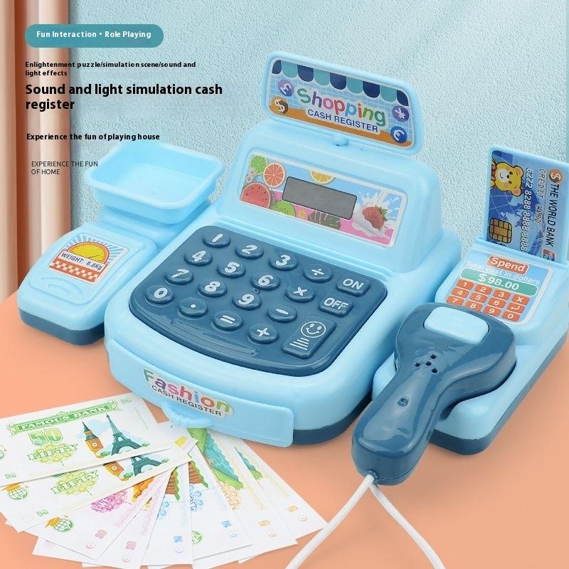 Electronics New Gadgets - ใหม่·1ชุดของเล่นจำลองการเป็นพนักงานเก็บเงินซูเปอร์มาร์เก็ตพร้อมแสงสีเสียงและเอฟเฟกต์เสียง·