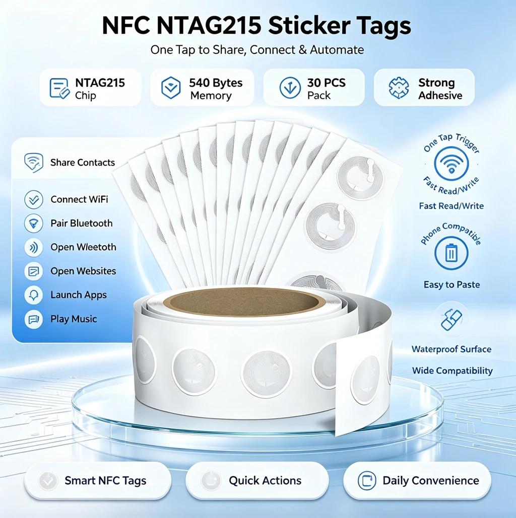 สติกเกอร์ NFC NTAG215 ความจุสู - Nfc Tag Programmable บทวิจารณ์และราคา